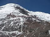 Ecuador Chimborazo 03-12 Chimborazo Summit From Carrel Refuge Heres a close view of the summits of Ventimilla (6267m) and the main Whymper summit (6310m) from behind the Carrel Refuge.